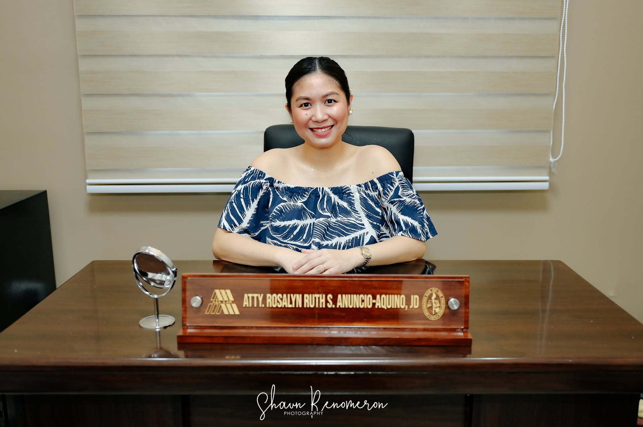 Atty. Rosalyn Ruth Anuncio-Aquino at the AAA Law office